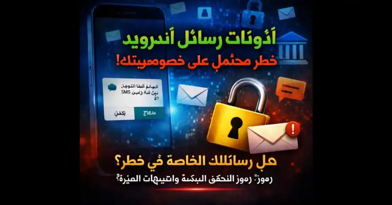 هاتف أندرويد يعرض نافذة طلب إذن الوصول إلى الرسائل النصية