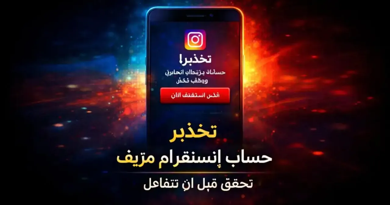هاتف ذكي يعرض تحذيرًا على حساب إنستغرام