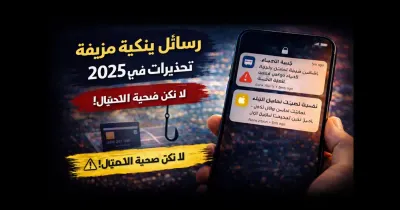 هاتف ذكي يعرض رسالة بنكية مشبوهة تحذر من نشاط غير معتاد في الحساب