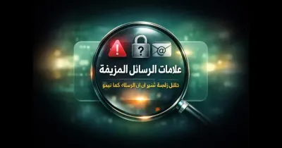 شاشة هاتف تعرض رسالة مشبوهة مع تفاصيل رقمية غير متناسقة