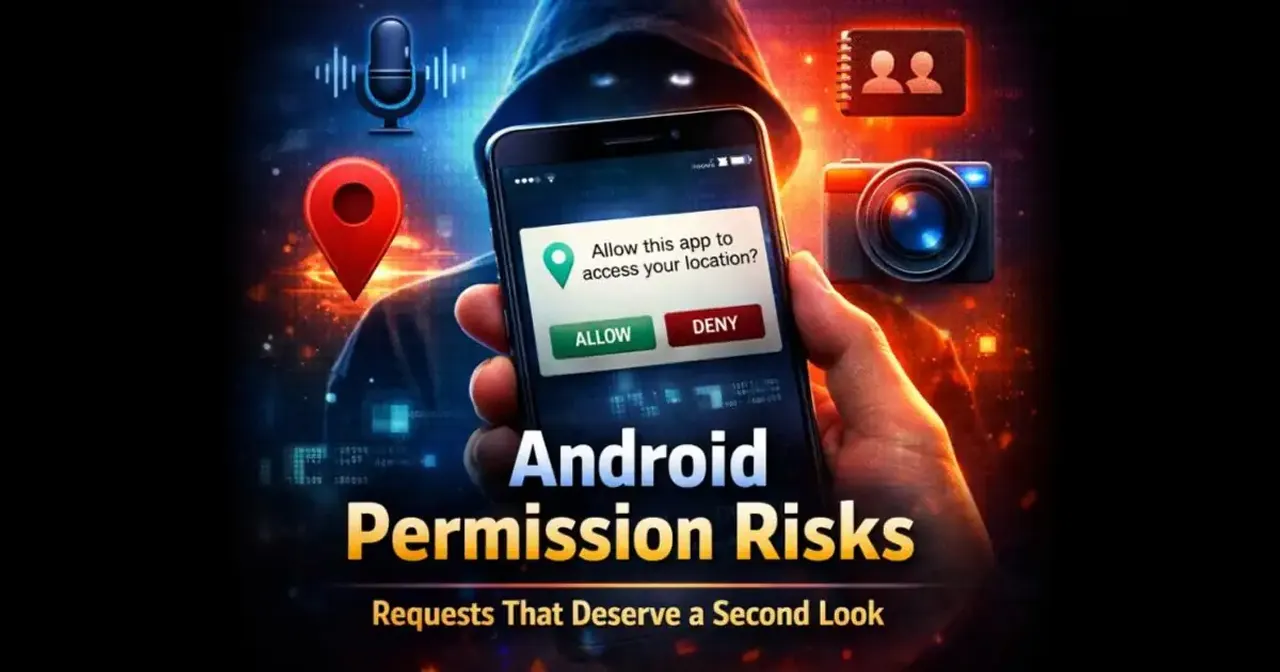 Android phone showing app permission request pop-up