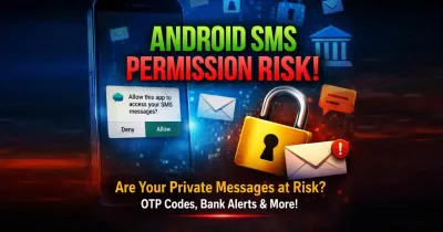 Android phone showing SMS permission request pop-up on screen