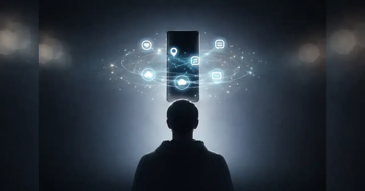 تصوير تجريدي يوضح بيانات استخدام التطبيقات وأنماط السلوك