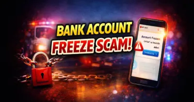 Phone showing a fake bank account freeze message notification