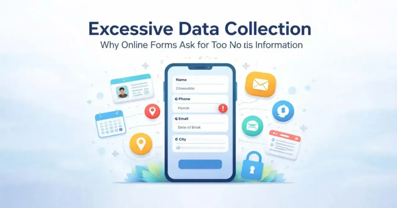 Online form showing multiple personal data fields on a smartphone screen