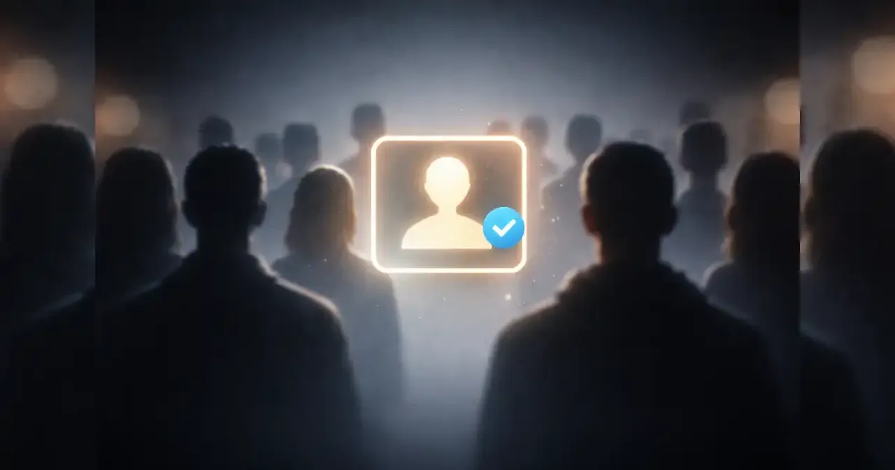 تصوير رمزي لحساب رقمي يندمج بين مستخدمين حقيقيين