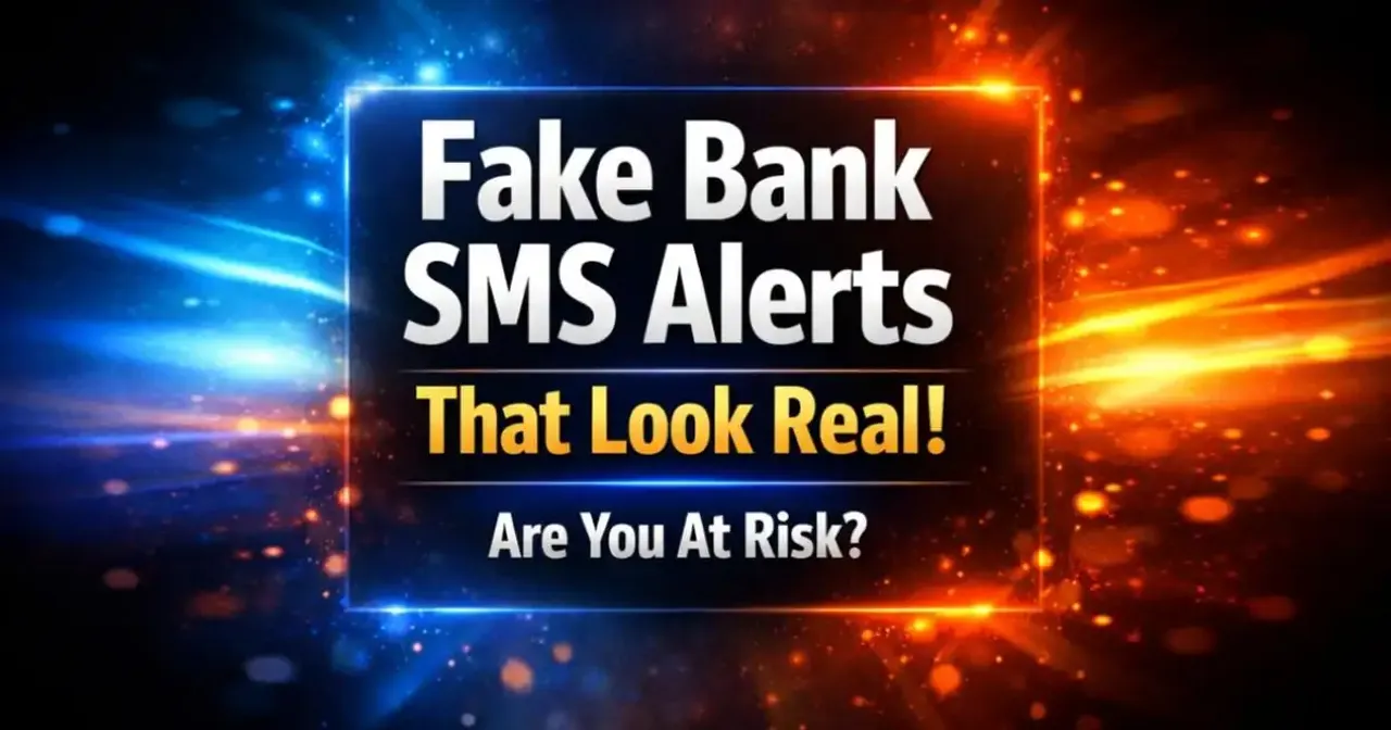 Smartphone screen showing a fake bank SMS alert that appears legitimate