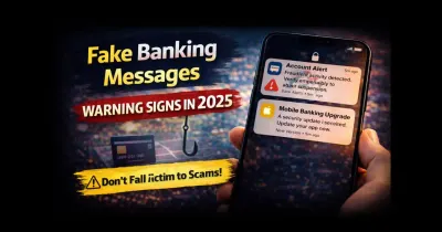 Smartphone displaying a suspicious banking alert message warning about account activity