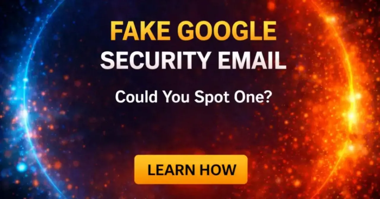 Smartphone displaying a fake Google security email warning about suspicious login