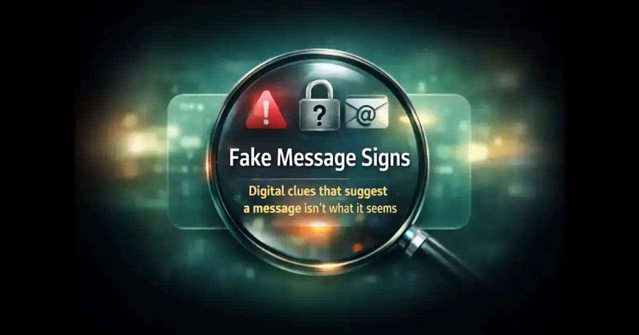 Phone screen showing a suspicious message with subtle digital inconsistencies