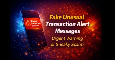 Illustration showing a phone notification about a fake unusual transaction alert