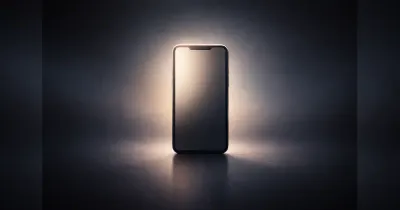 تصوير رمزي لهاتف ذكي مضاء في المنتصف يعبر عن جمع البيانات غير المرئي