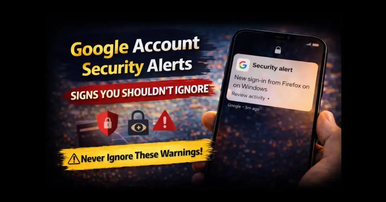 Smartphone displaying a Google account security notification about unusual activity