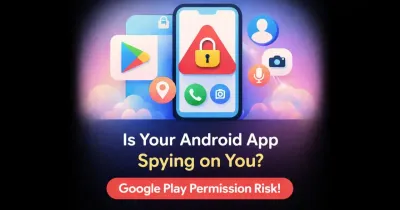Illustration showing mobile app permissions and privacy concerns on Android