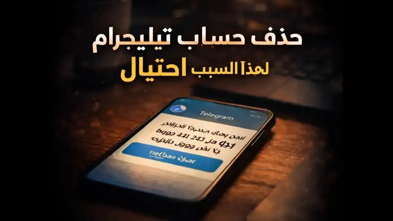 رسالة تحذير مزيفة عن حذف حساب تيليجرام تظهر على هاتف ذكي