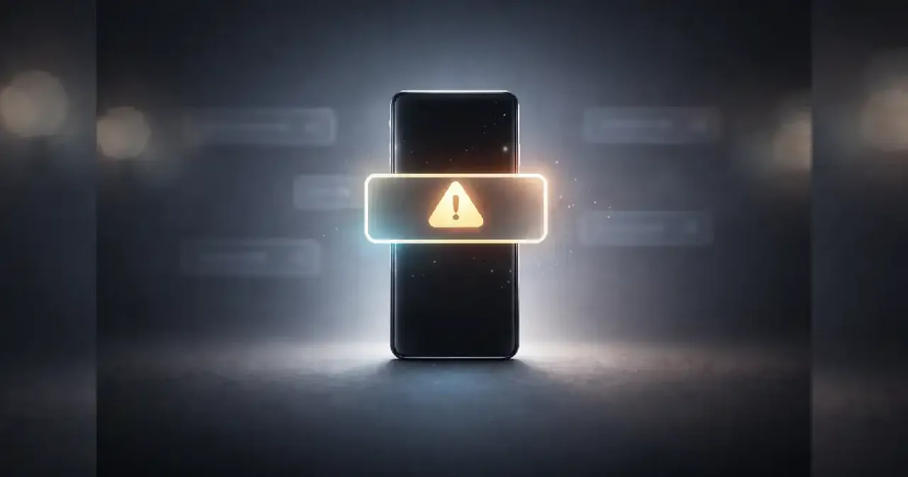 تصوير رمزي لتحذيرات رقمية تتلاشى وسط الاستخدام اليومي