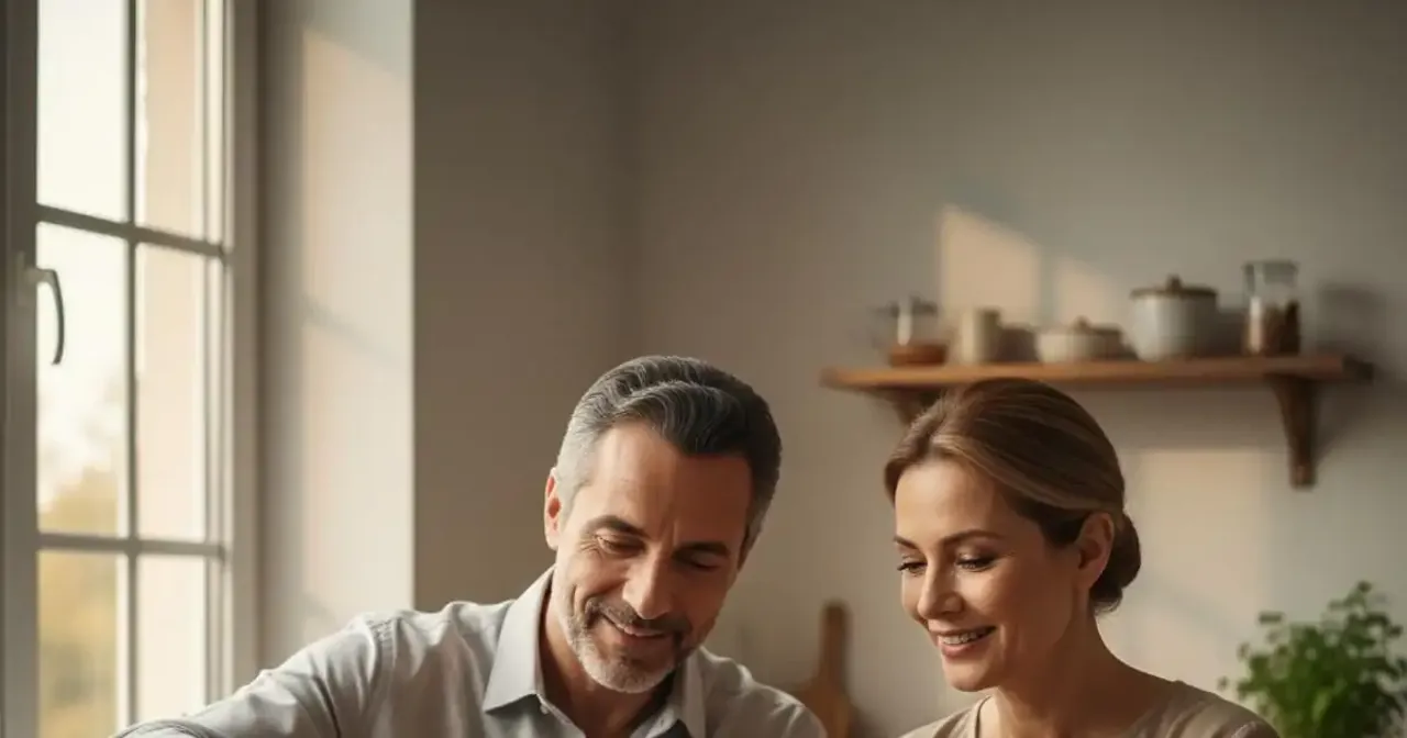 Arab couple practicing intermittent fasting with a healthy evening meal