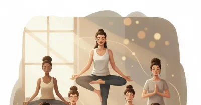 شخص يمارس تمارين تنفس هادئة في مكتب منزلي حديث