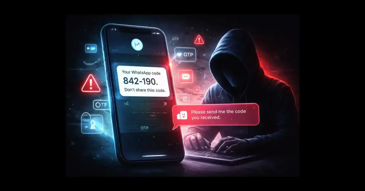 Smartphone displaying a verification code message linked to OTP scam tactics