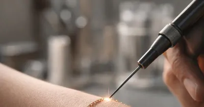 سوار permanent jewellery ملحوم بدقة على المعصم