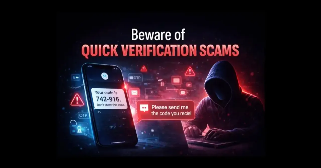 Smartphone displaying a verification code message linked to quick verification scams