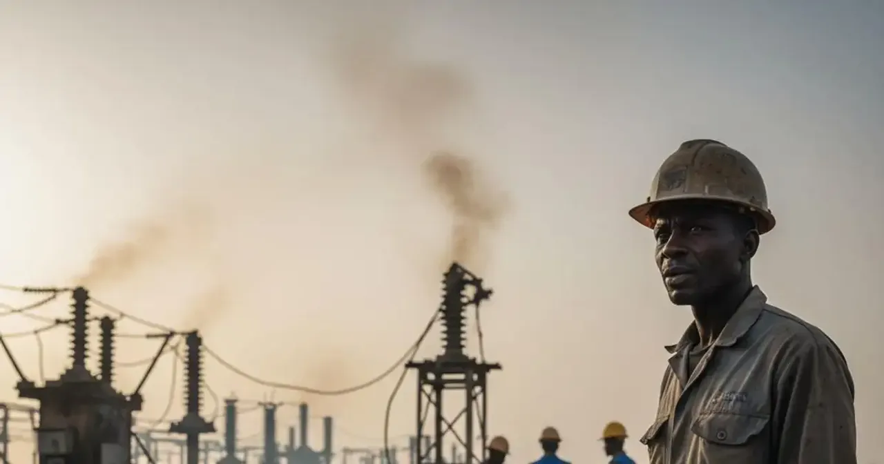 Damaged power facility after drone strike in Sudan