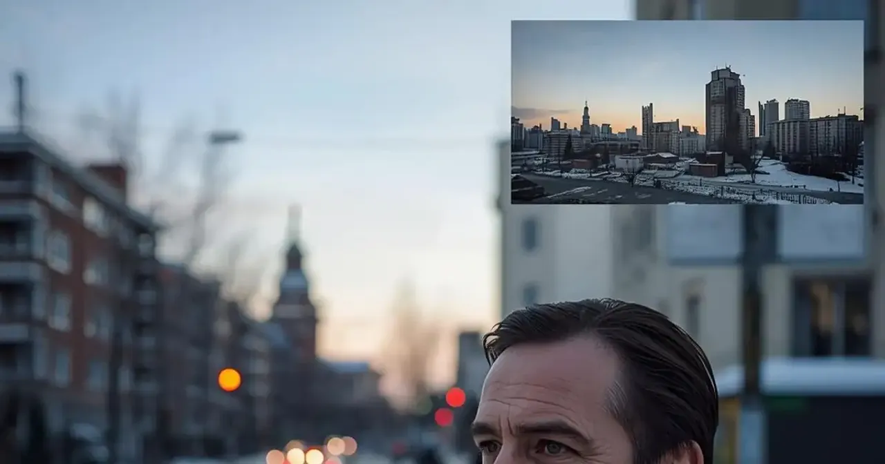 Civilian watching a tense skyline during the Russia Ukraine war