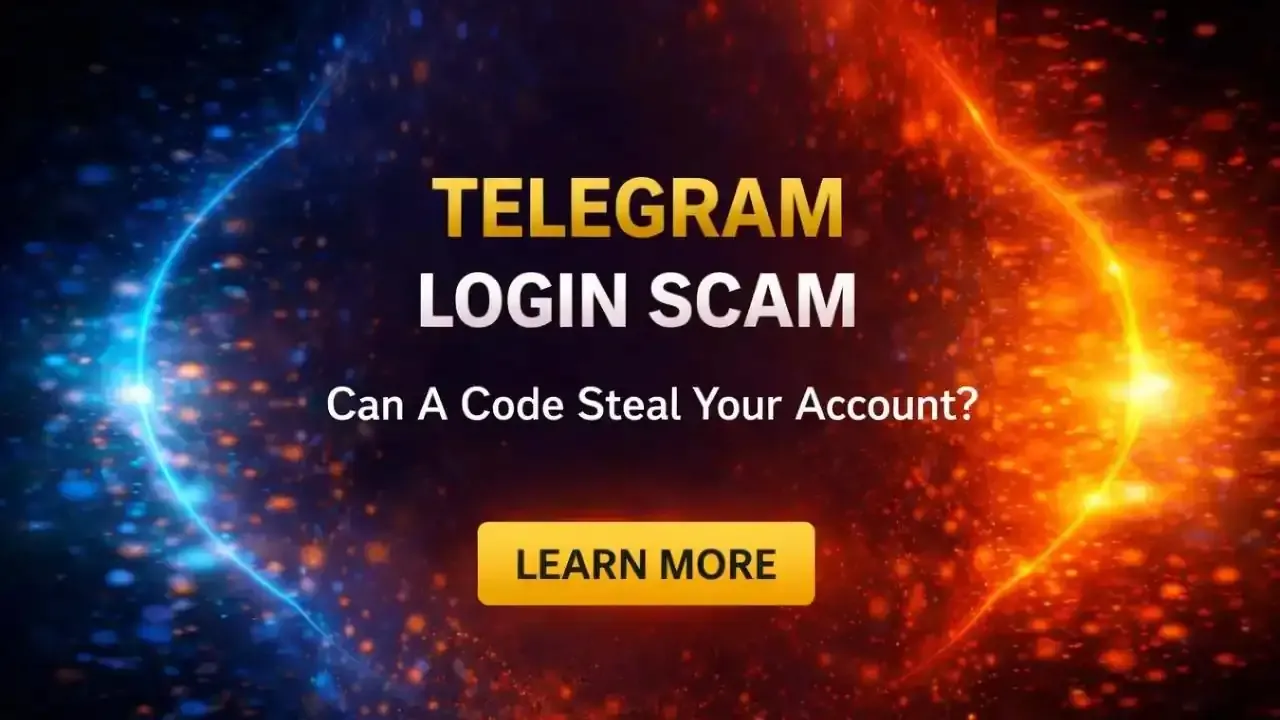 Smartphone screen showing a Telegram login code message used in a scam