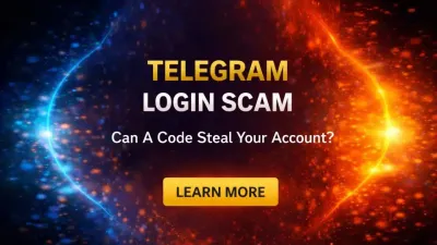 Smartphone screen showing a Telegram login code message used in a scam