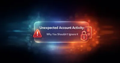 Smartphone displaying a security alert about unexpected account activity