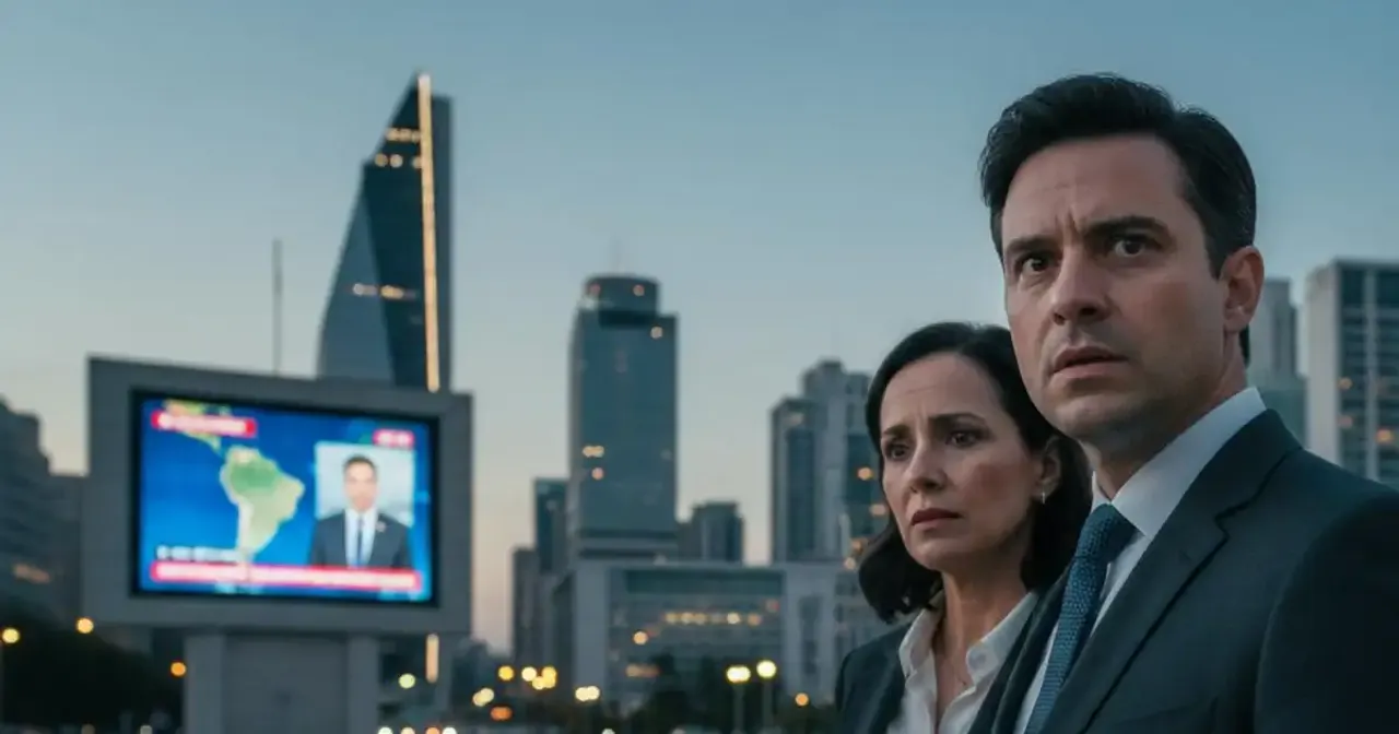 Latin American city skyline amid diplomatic tension