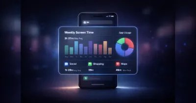 Smartphone screen displaying app activity analytics and behavioral data patterns