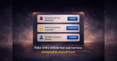 Fake links online disguised as normal digital messages