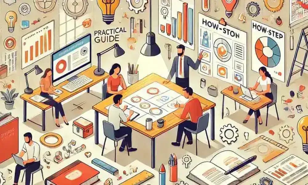 شخص يتبع تعليمات خطوة بخطوة من دليل عملي