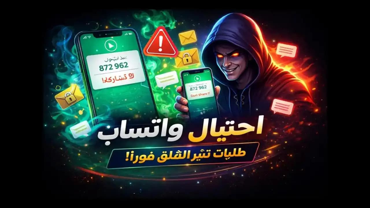 صورة توضيحية لرسالة رمز تحقق واتساب تُستخدم في عملية احتيال