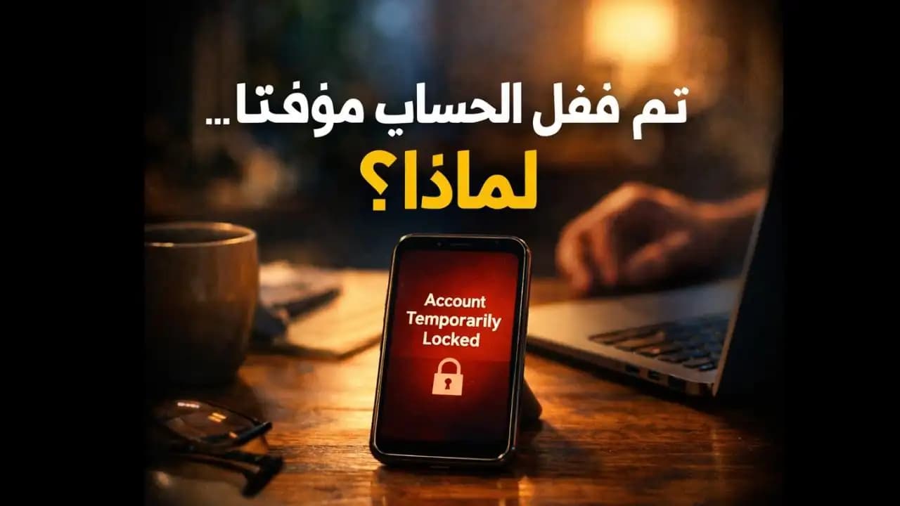 رسالة تم قفل الحساب مؤقتًا على شاشة الهاتف
