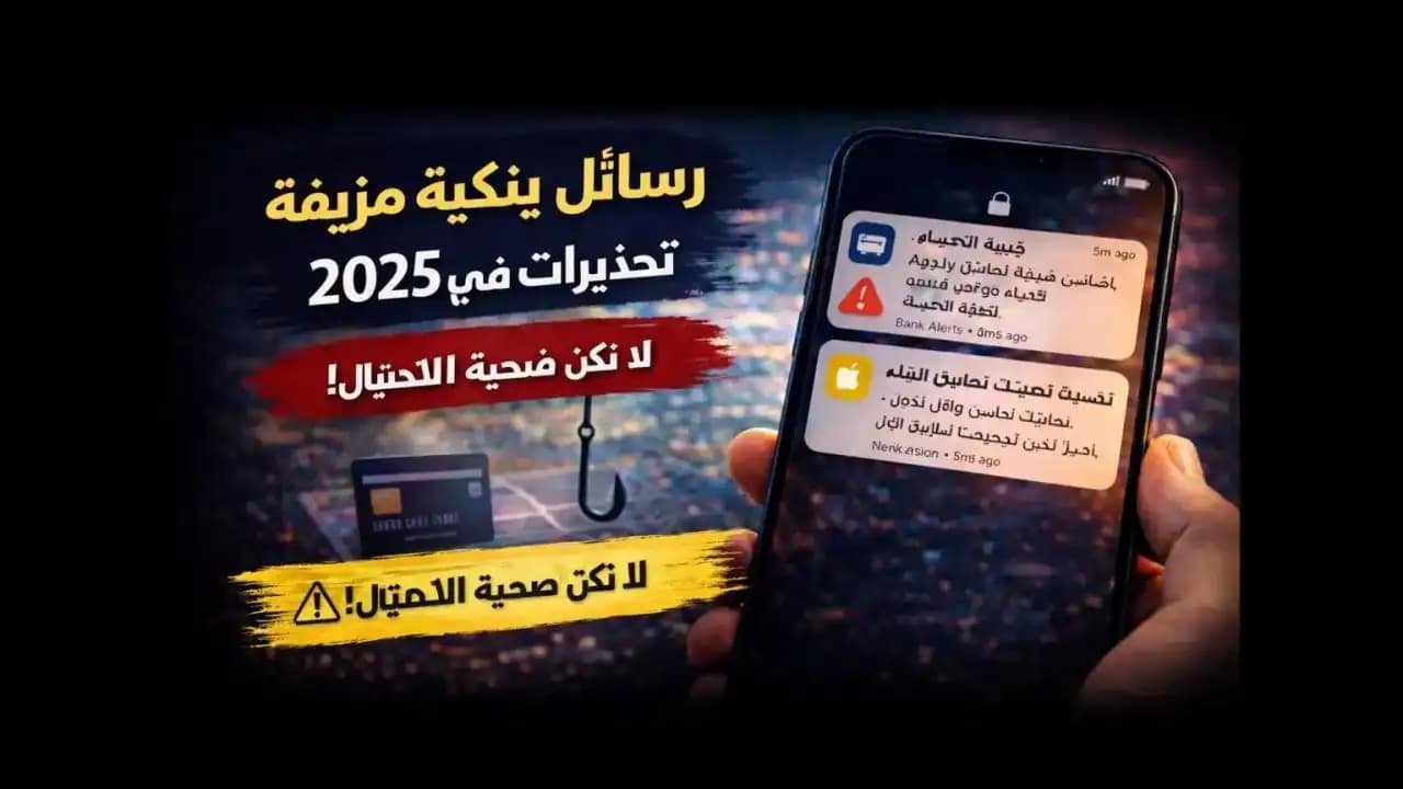 هاتف ذكي يعرض رسالة بنكية مشبوهة تحذر من نشاط غير معتاد في الحساب
