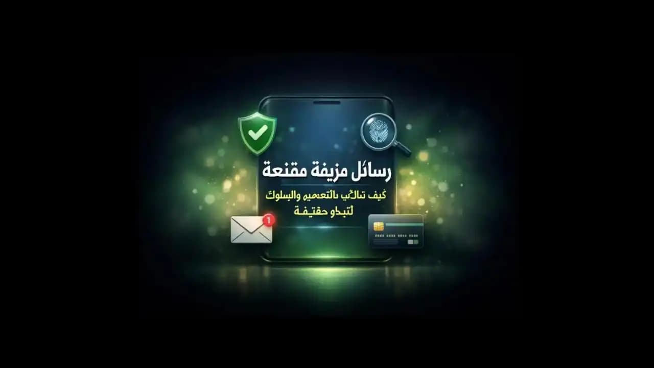 إشعار رقمي يبدو واقعيًا يرمز إلى رسائل مزيفة مقنعة في بيئة هاتف ذكي