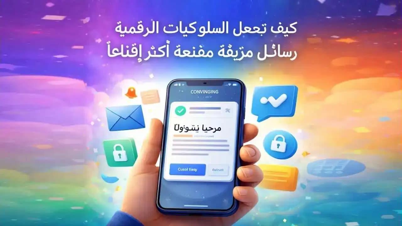 رسم توضيحي لهاتف ذكي يعرض رسالة تبدو حقيقية