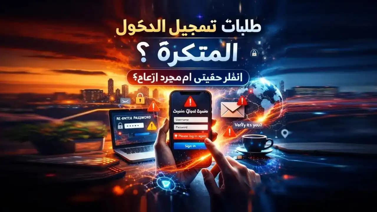 شاشة هاتف تعرض طلبات تسجيل الدخول المتكررة
