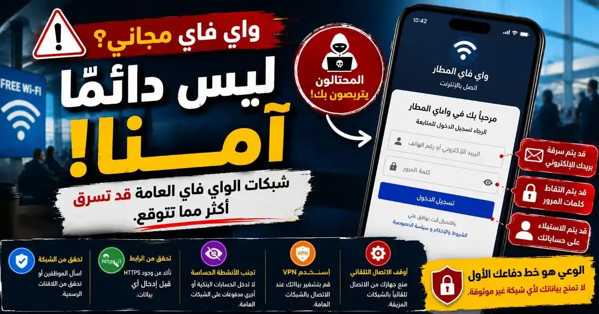 مخاطر الواي فاي العام تظهر عبر صفحة تسجيل دخول مضللة على هاتف