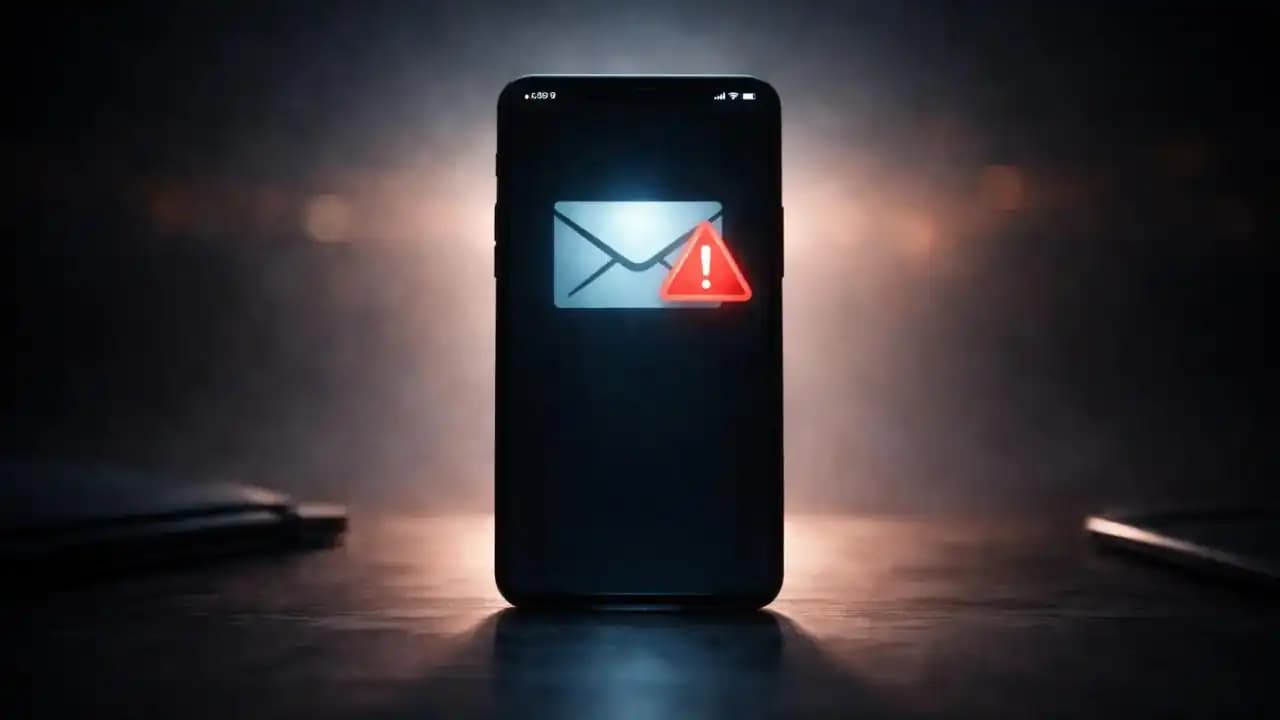 Suspicious online scam message appearing on a smartphone screen