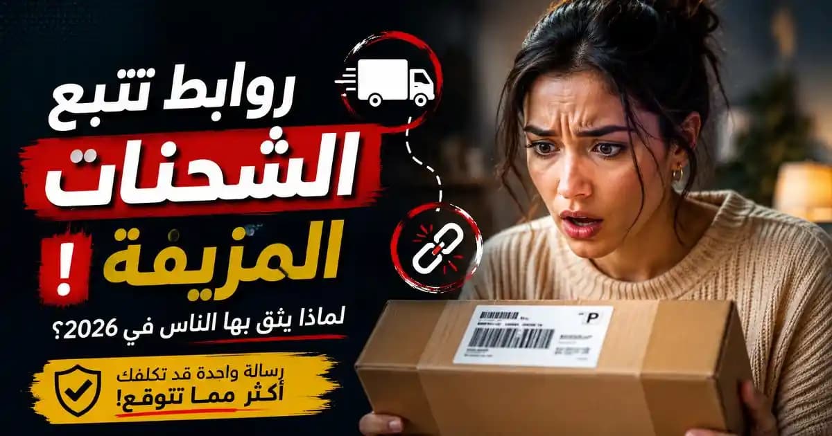 رابط تتبع شحنة مزيف على الهاتف