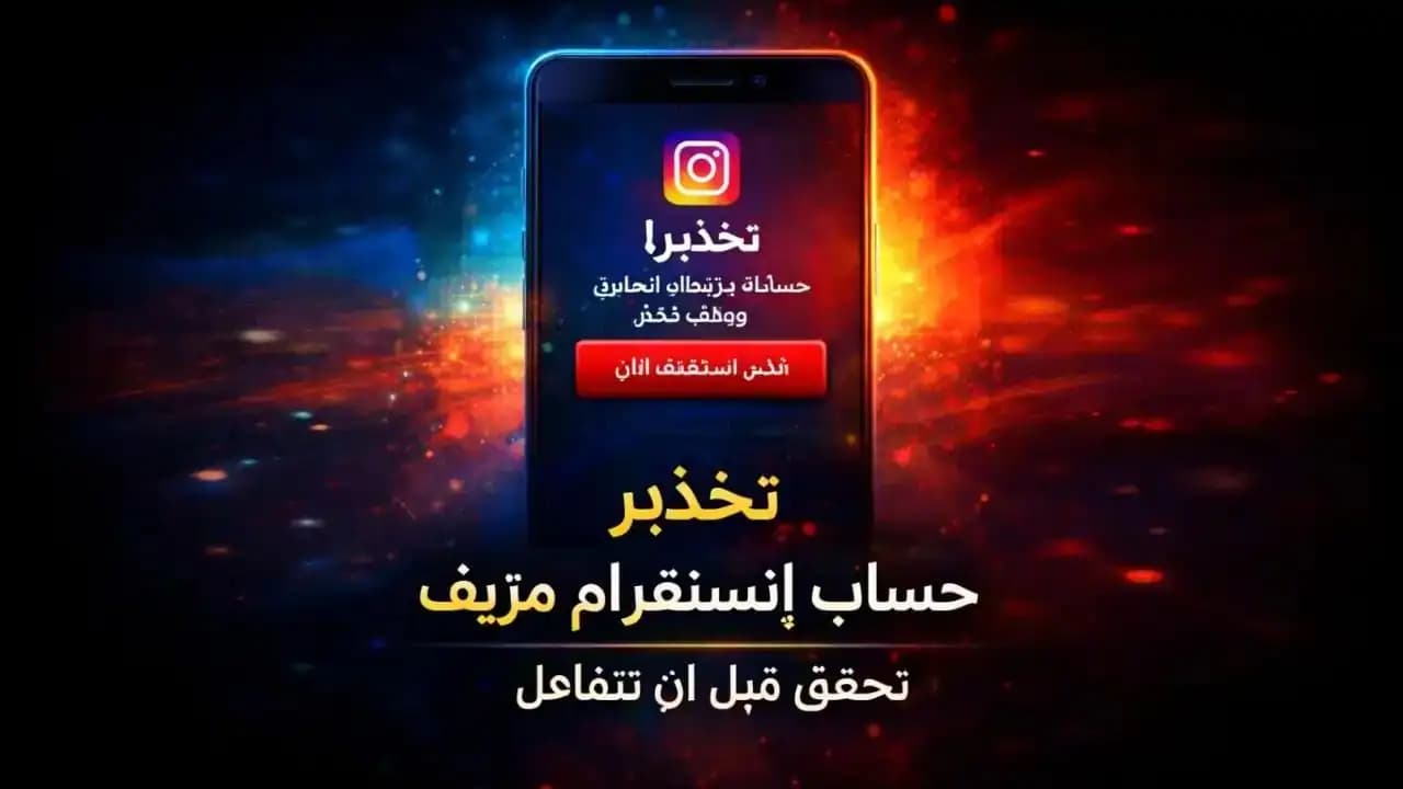 هاتف ذكي يعرض تحذيرًا على حساب إنستغرام