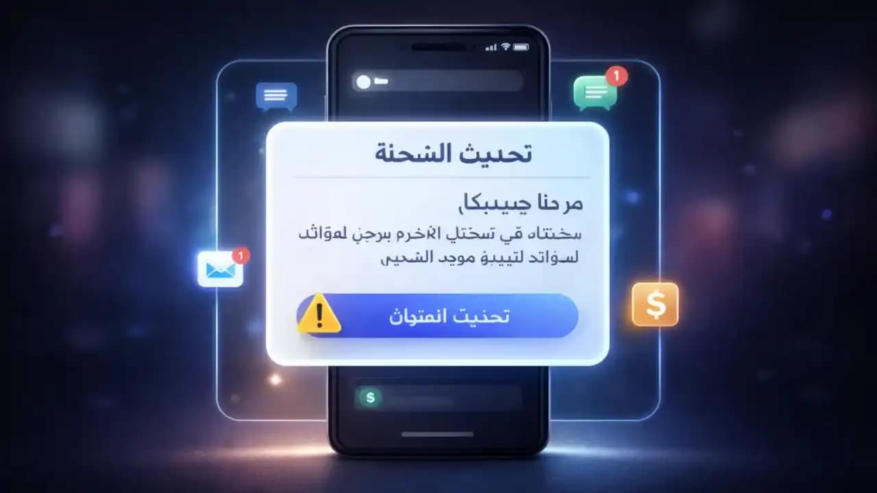 هاتف ذكي يعرض رسالة احتيال تبدو شخصية وواقعية