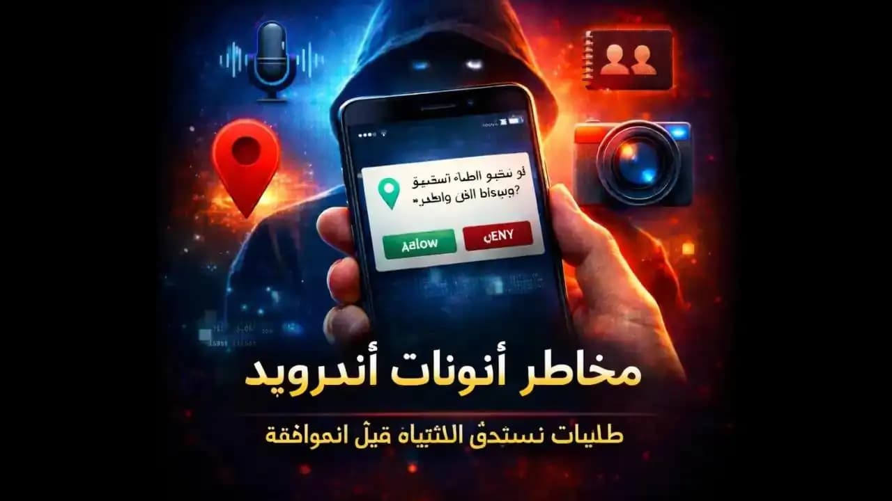 هاتف أندرويد يعرض نافذة طلب أذونات تطبيق