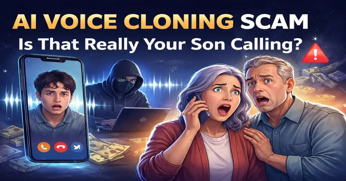 AI voice cloning scam fake emergency call illustration