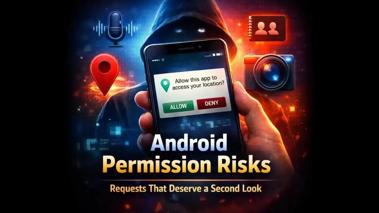 Android phone showing app permission request pop-up