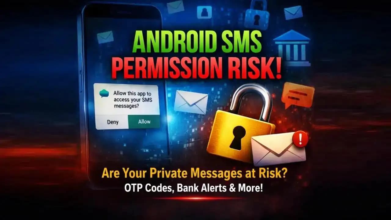 Android phone showing SMS permission request pop-up on screen