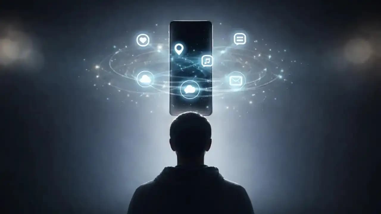 Abstract visual representing app usage data forming behavioral patterns